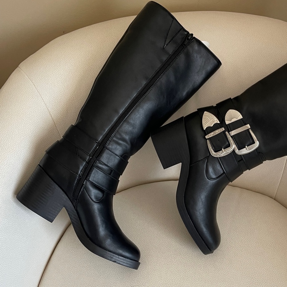 NEW Wild Pair Buckk Buckle Moto Boots - Picture 2 of 12